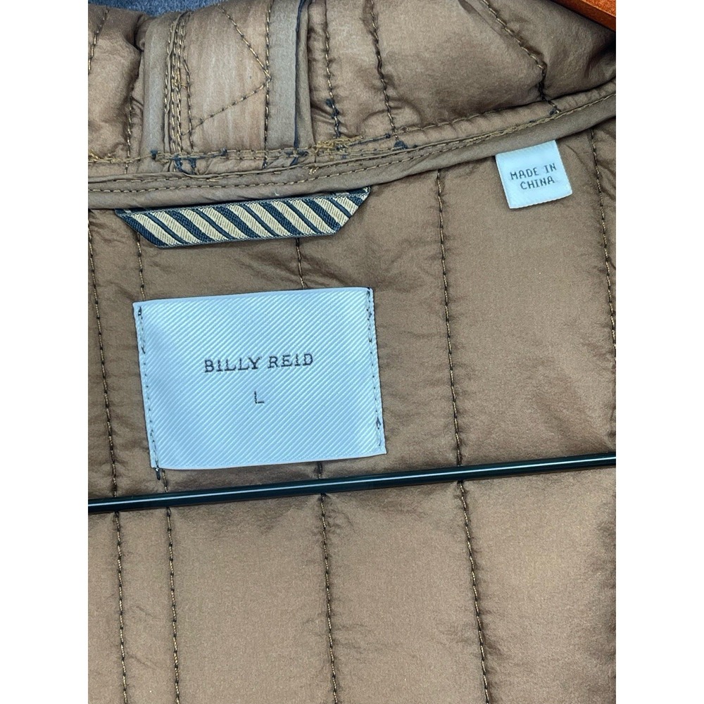 Billy Reid Mens Large Quilted Hooded Jacket Gray Full Zip Designer Coat - Picture 3 of 9